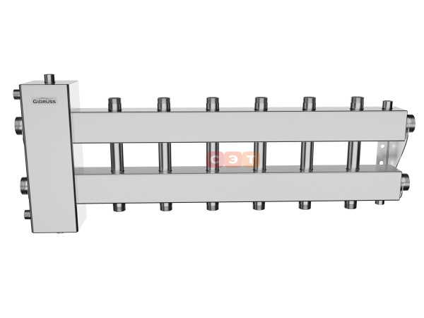 BMSS-150-7DU (нерж., до 150 кВт, подкл. котла G 1½″, 3+3 контура G 1″, боковой контур G 1½″)